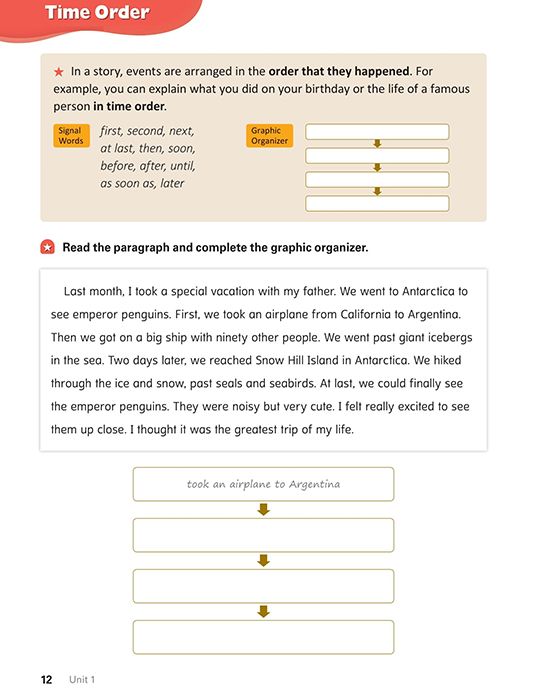 Paragraph Writing 3 — 시간 순서로 쓰기